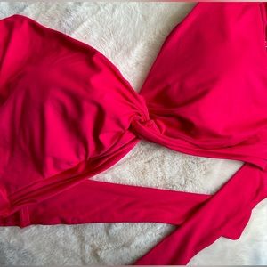 Tommy Bahama Twist Front Tie Bikini Top Cerise